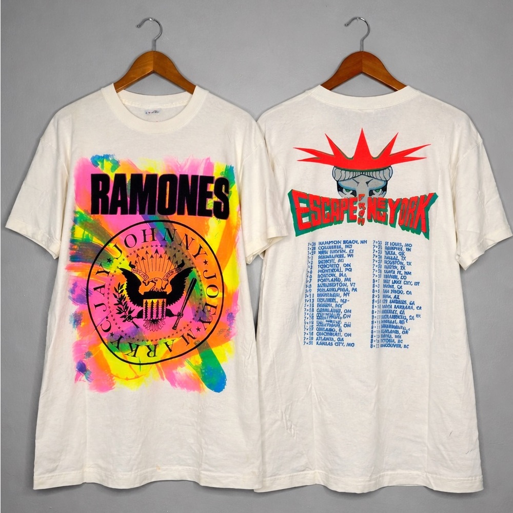 Vintage Ramones "Escape From New York" Tour Single Stitch Band T Shirt 1990s